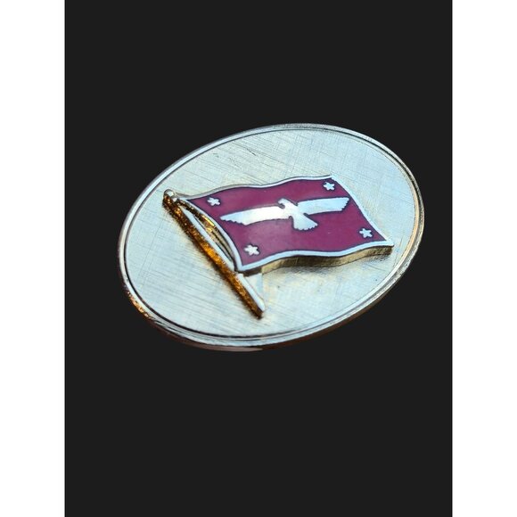 Vintage  Cufflinks American President Lines Logo Red Enamel Flag Bird Stars - Picture 7 of 11